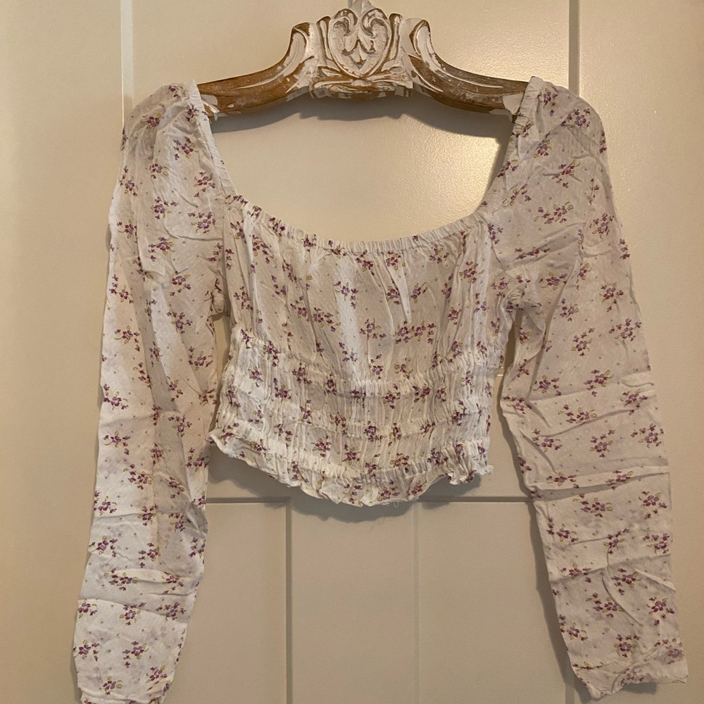 Urban Outfitters Purple Floral Blouse